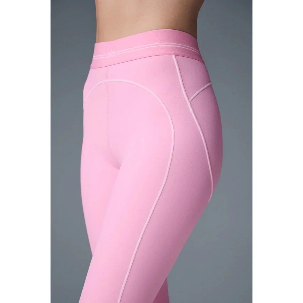 Alo Yoga Airbrush High-Waist Heart Throb Legging Sweet Pink/White XS
